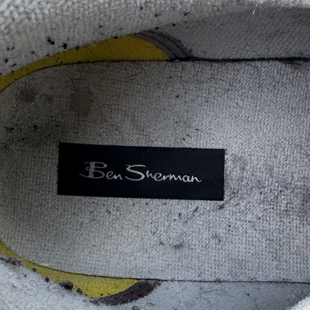 Ben Sherman Light Gray and Yellow Men's Sneakers - Picture 2 of 5